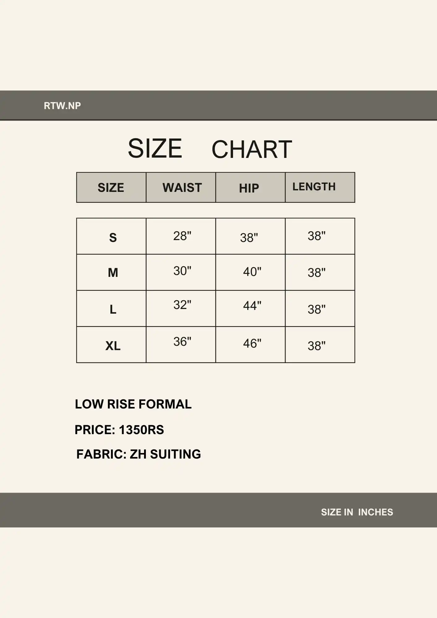 Product image of Low Rise Formal Pant