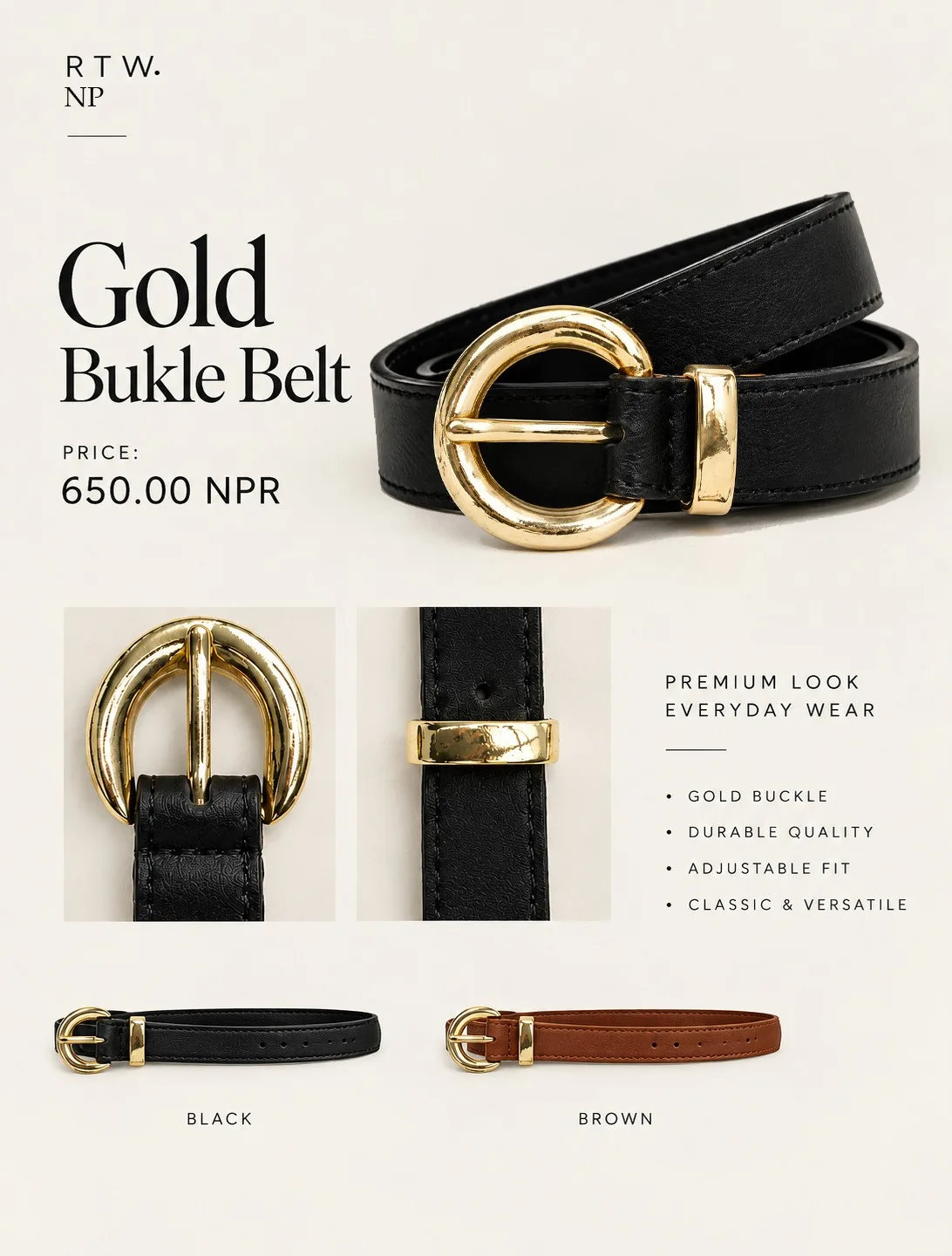 Gold bukle belt