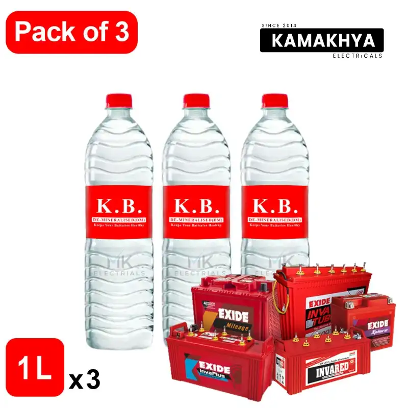 Product image of K.B DE-Mineralised ( DM ) water, Distilled Water for Batteries | Pack of 3