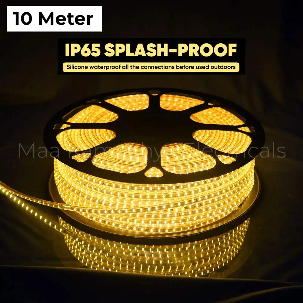 Water Proof 5-70 Mtr LED Rope Light | Golden Strip Lights