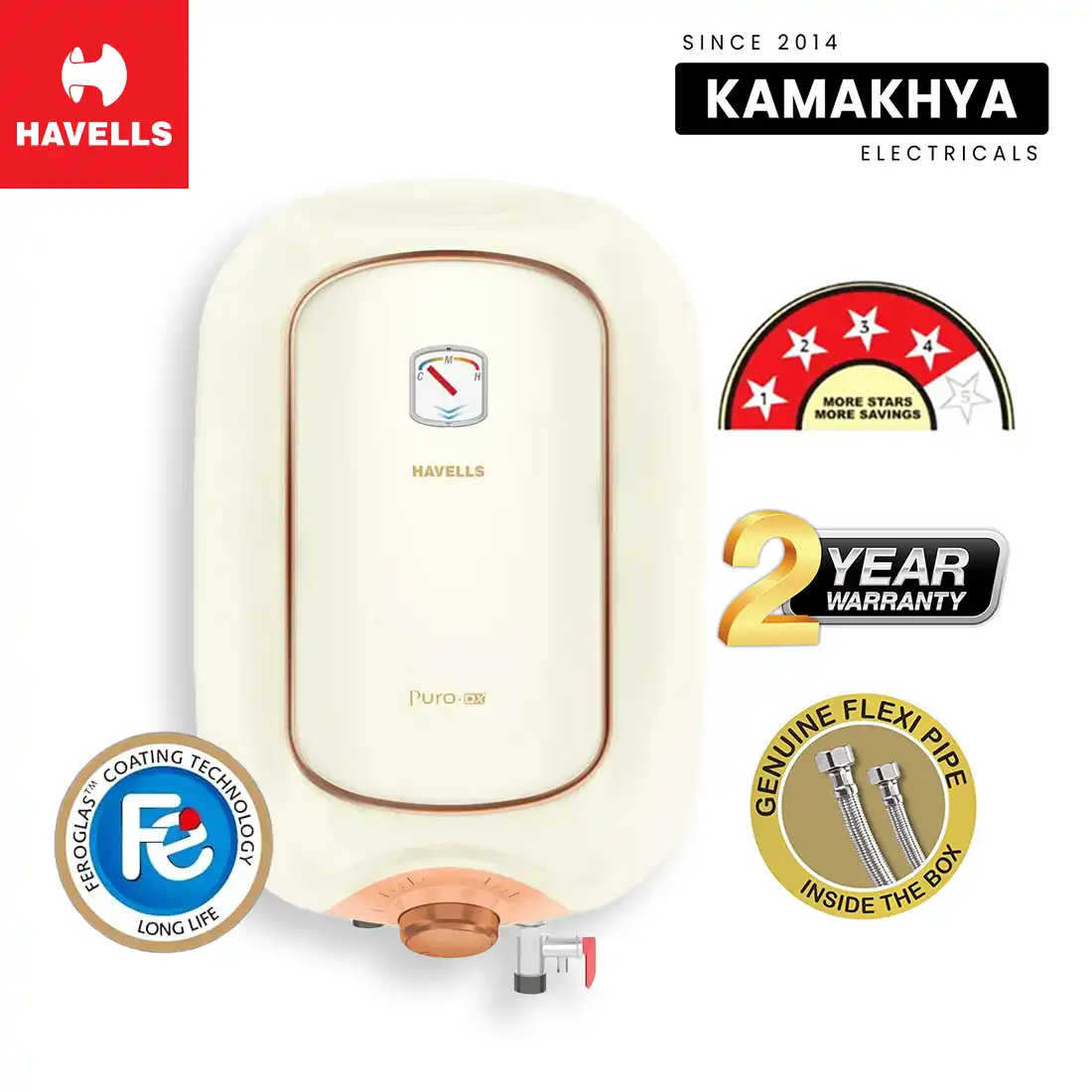 Product image of HAVELLS Puro DX 25 Ltr 4S Electric Storage Water Heater Geyser | 2 Years Guarantee ( Water Gijar / Geaser )