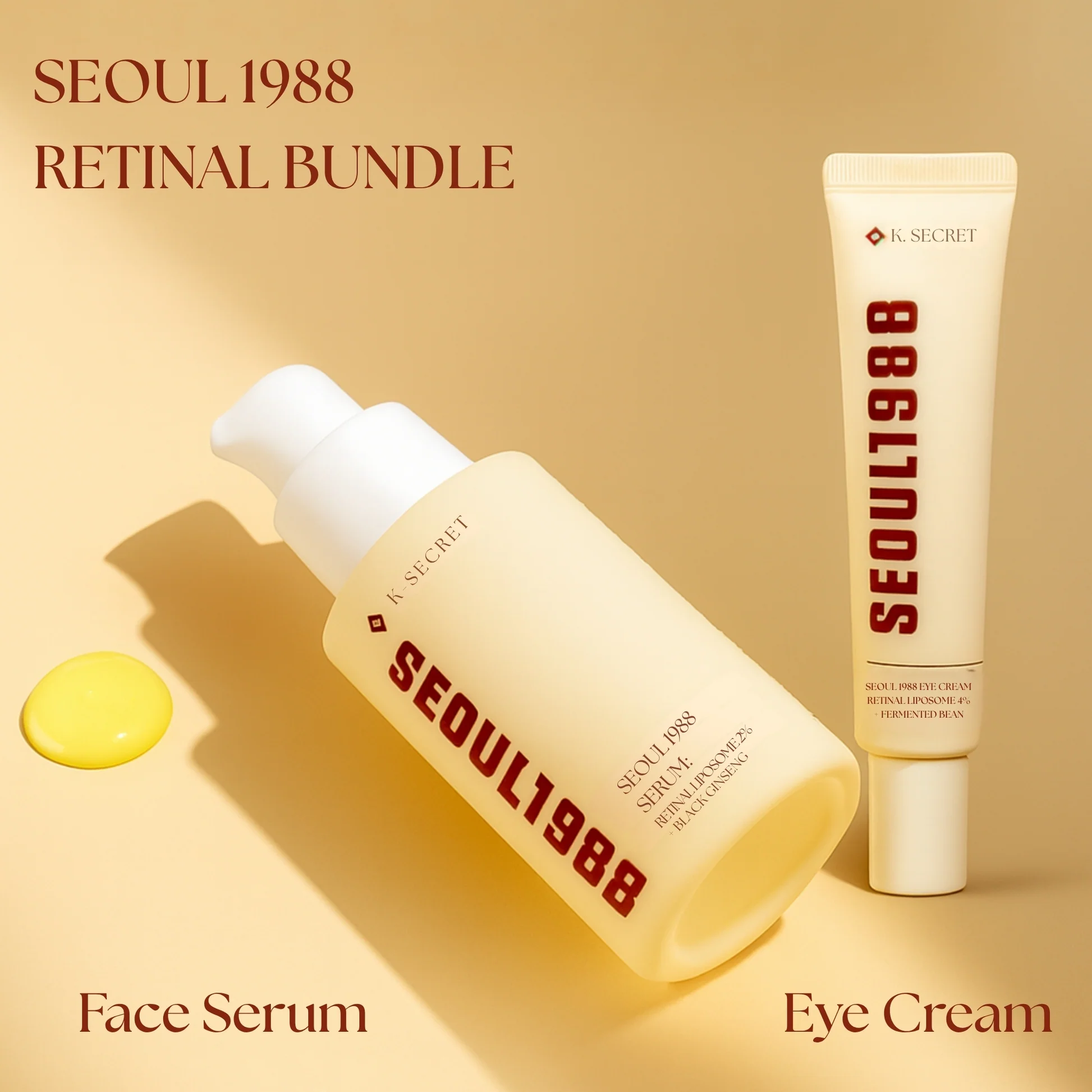 Product image of K Secret Seoul 1988 Serum (2% Retinal Liposome + Black Ginseng) AND Eye Cream (4% Retinal Liposome)