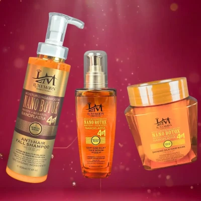 LuxeMoon Nano Botox 3 Products Set (Shampoo + Hair serum + Hair mask )
