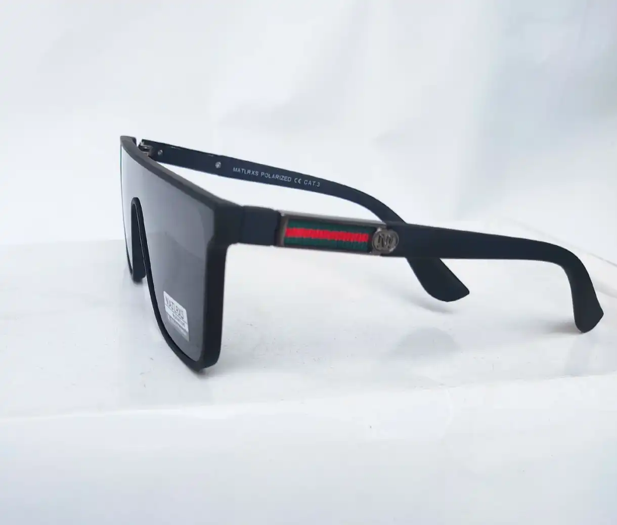 Product image of Big Bag - Matrix Rectangle Shape Black Polorized Sunglasses For Men - Men's Sunglasses