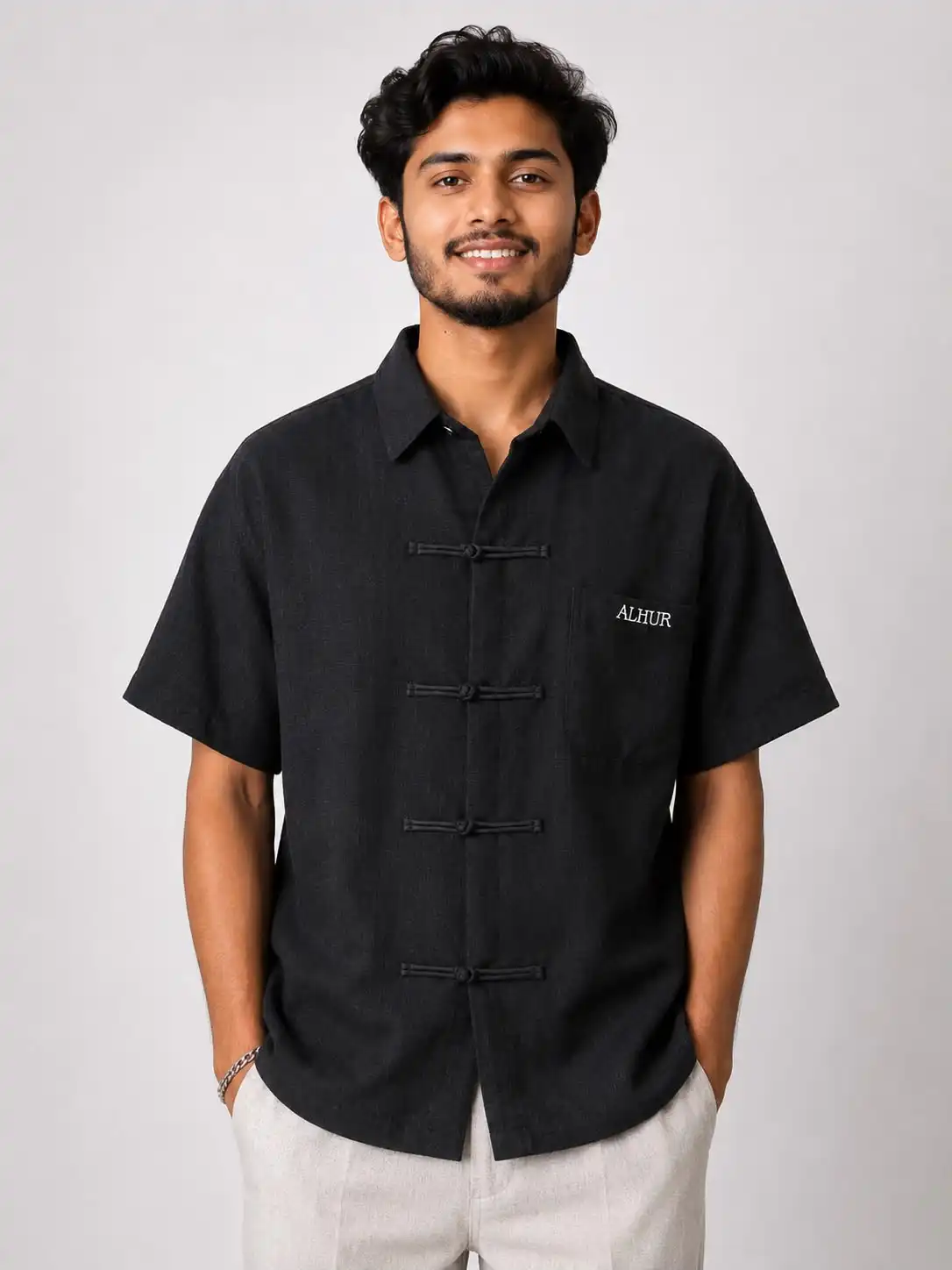 Product image of Frog Button Shirt (Black)