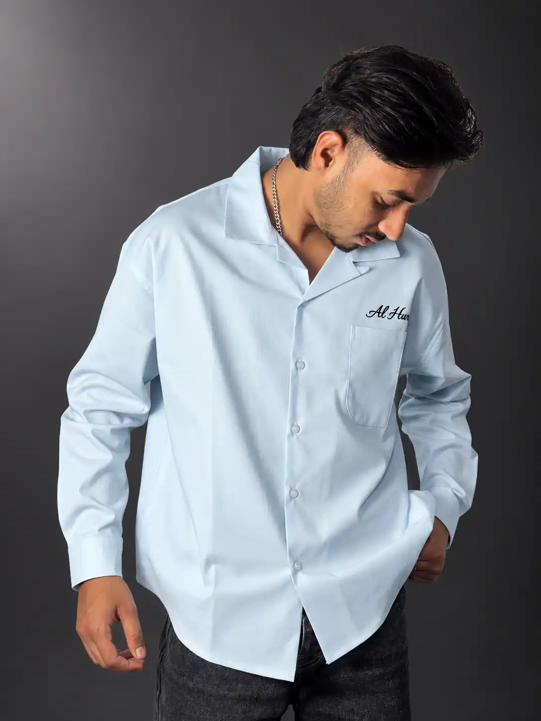 Product image of Alhur's Flow Linen Shirt (Navy Blue)