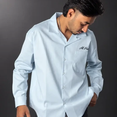 Alhur's Flow Linen Shirt (Navy ...