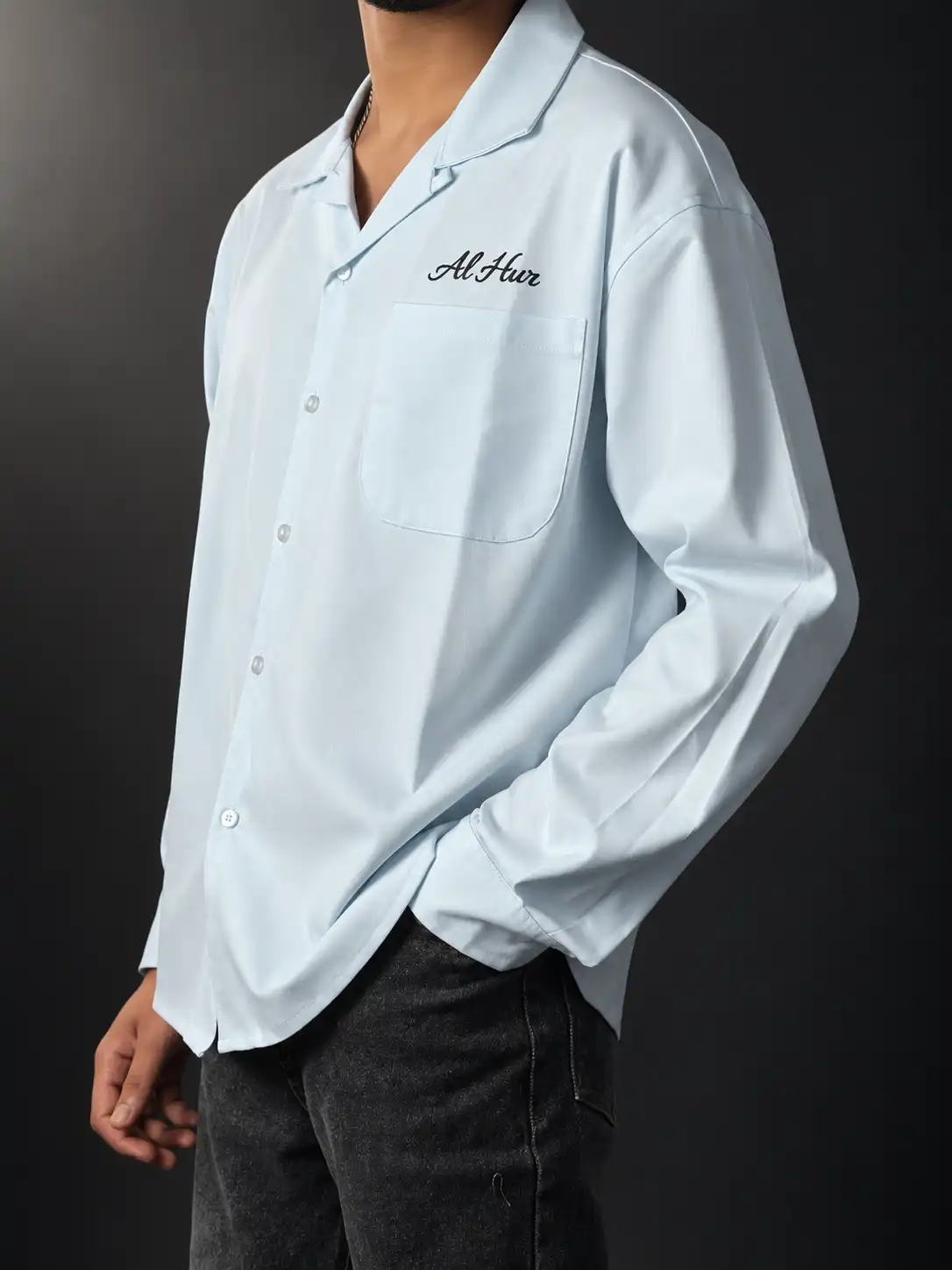 Product image of Alhur's Flow Linen Shirt (Navy Blue)