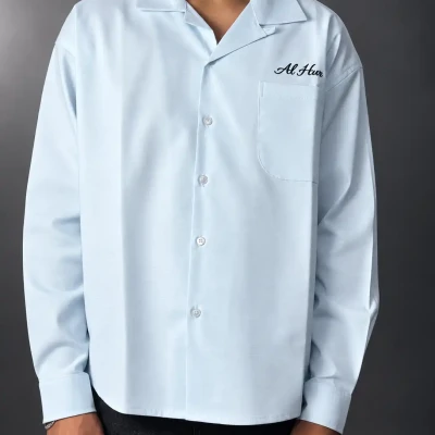 Alhur's Flow Linen Shirt (Navy ...