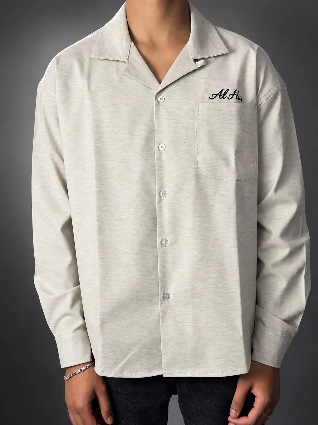 Product image of Alhur's Flow Linen Shirt (Light Grey)