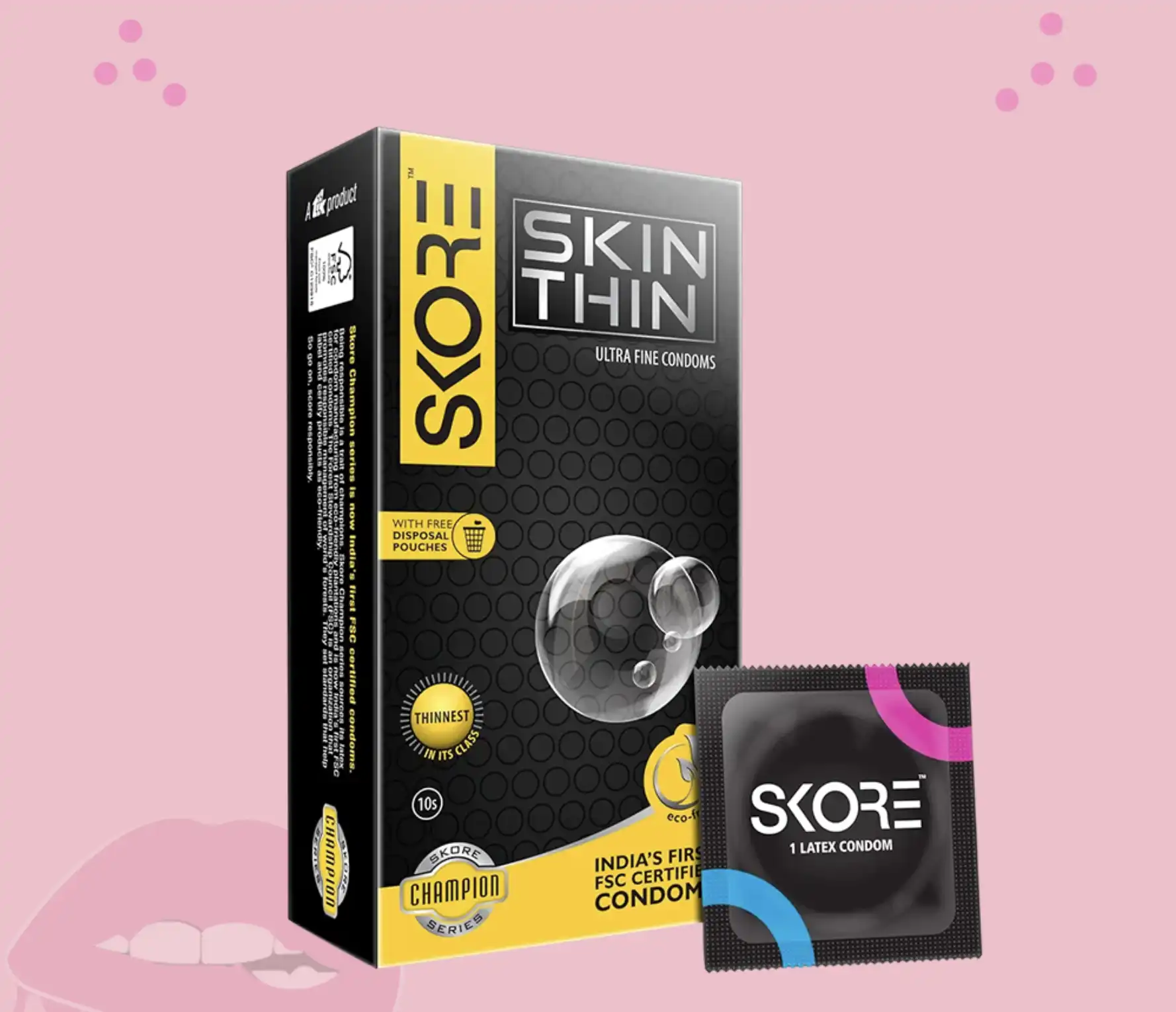 Skore Skin Thin Ultra Fine Condoms 1 pack (10 pieces )