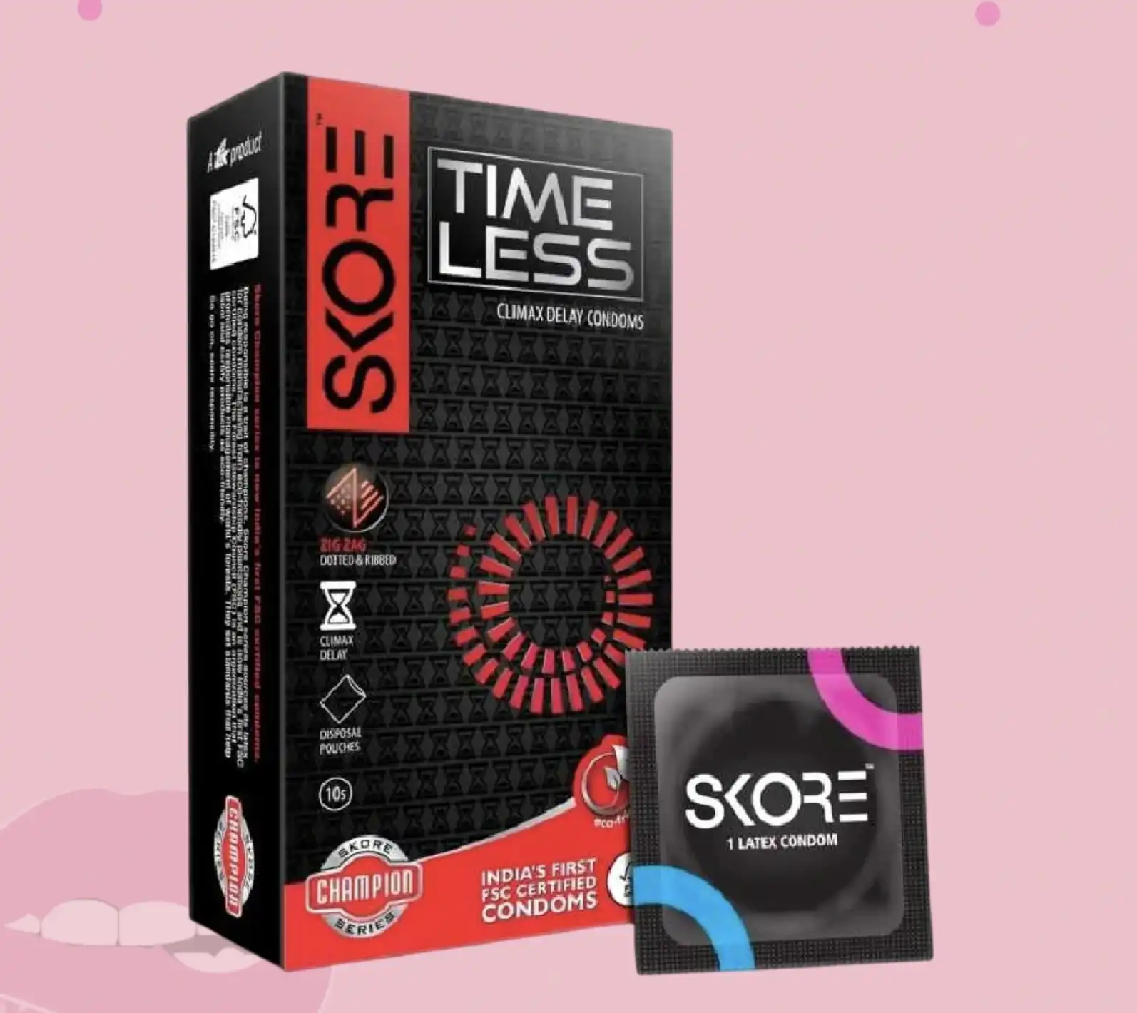 SKORE TIMELESS Climax Delay Condoms 1 Pack (10 Pieces)