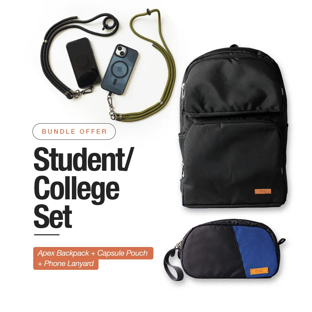 Student/College Set [Apex Backpack + Capsule Pouch + Adjustable Phone Lanyard]