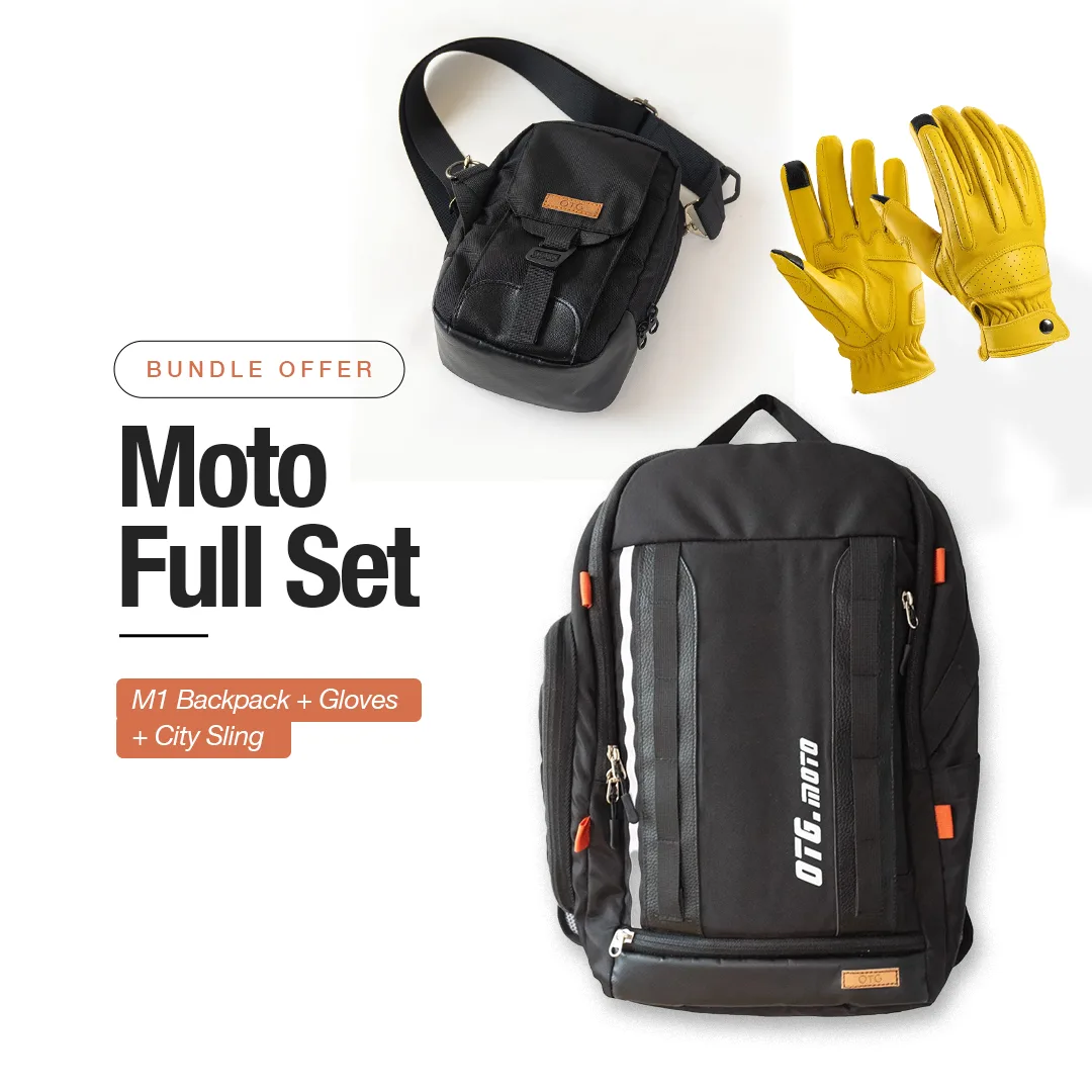 Moto Full Set [M1 Backpack + Gloves + City Sling]