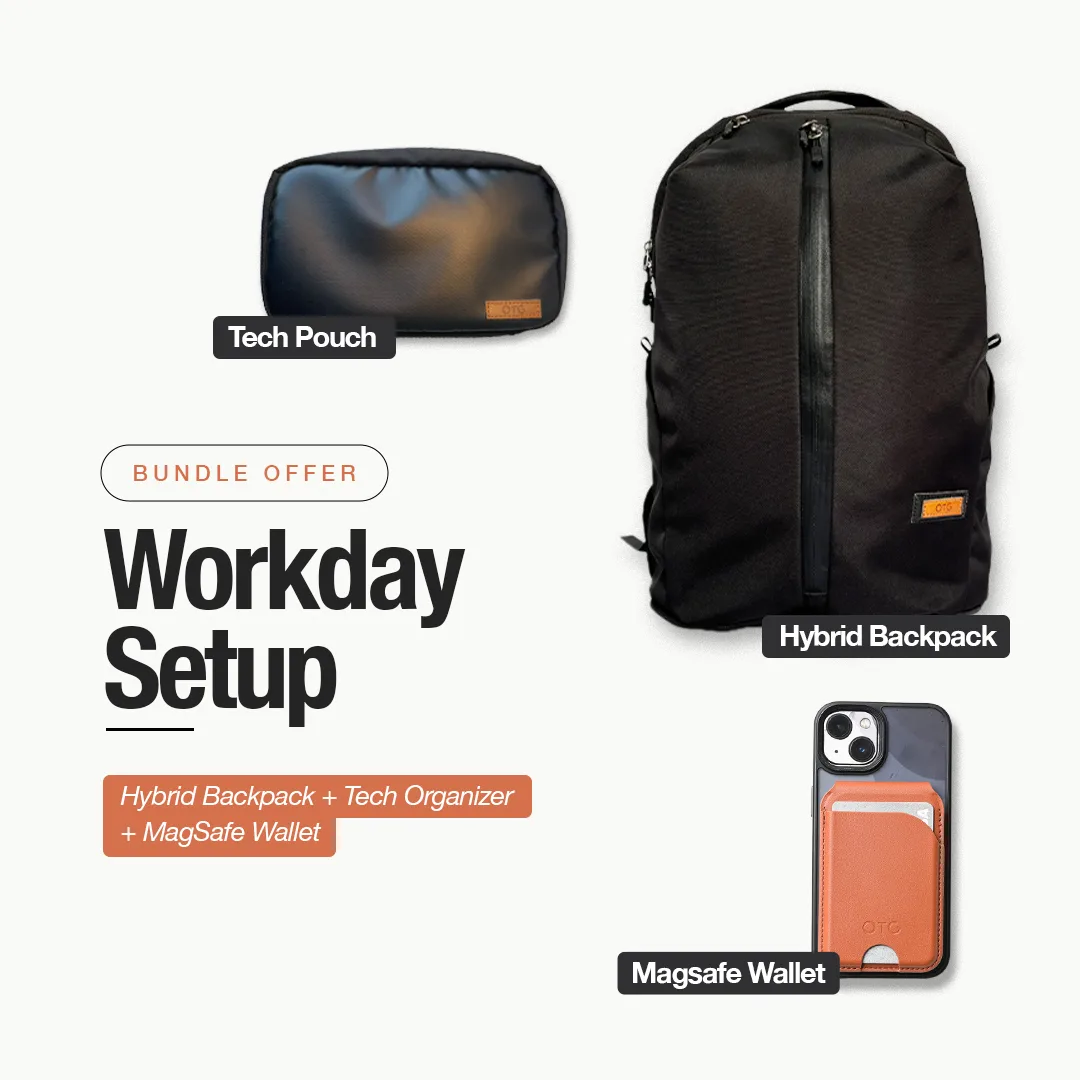 Workday Setup [Hybrid Backpack + Tech Organizer + MagSafe Wallet]