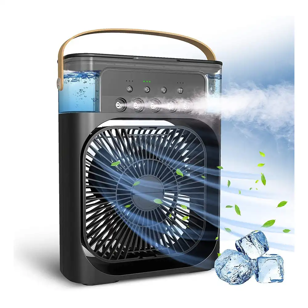 Product image of Mini Cooler Fan Humidifier Portable USB Cooler Fan With Mist & LED Light