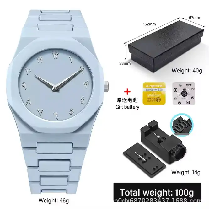 Product image of Custom Arabic Dial Casual Ultra Thin Black Fashion Wrist Stainless Steel Luxury Mens Quartz Watch