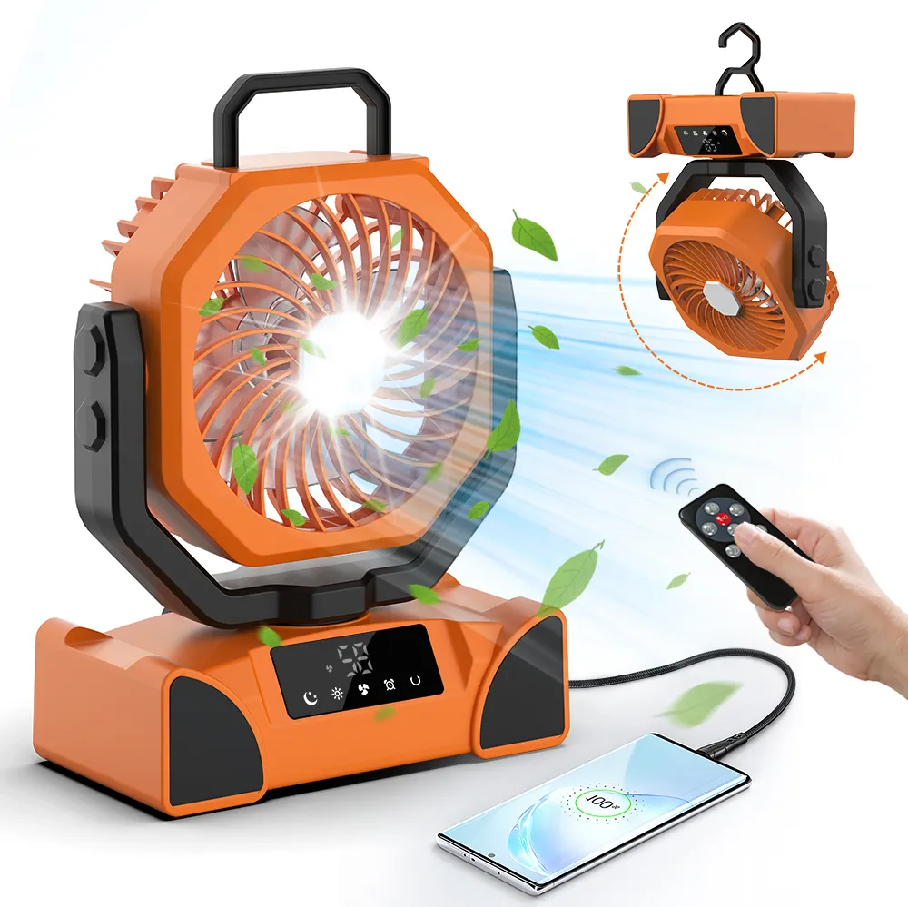 Product image of Portable Rechargeable Camping Fan with USB Power Bank