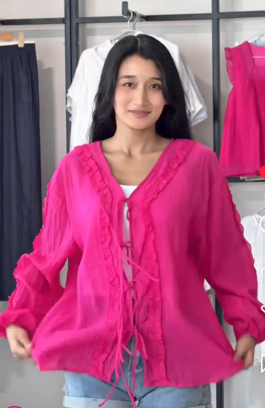 Product image of RUFFLE OUTER TOP WITH INNER