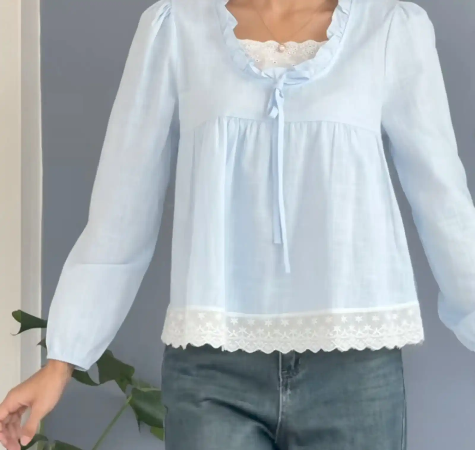 Product image of LACE BABYDOLL TOP