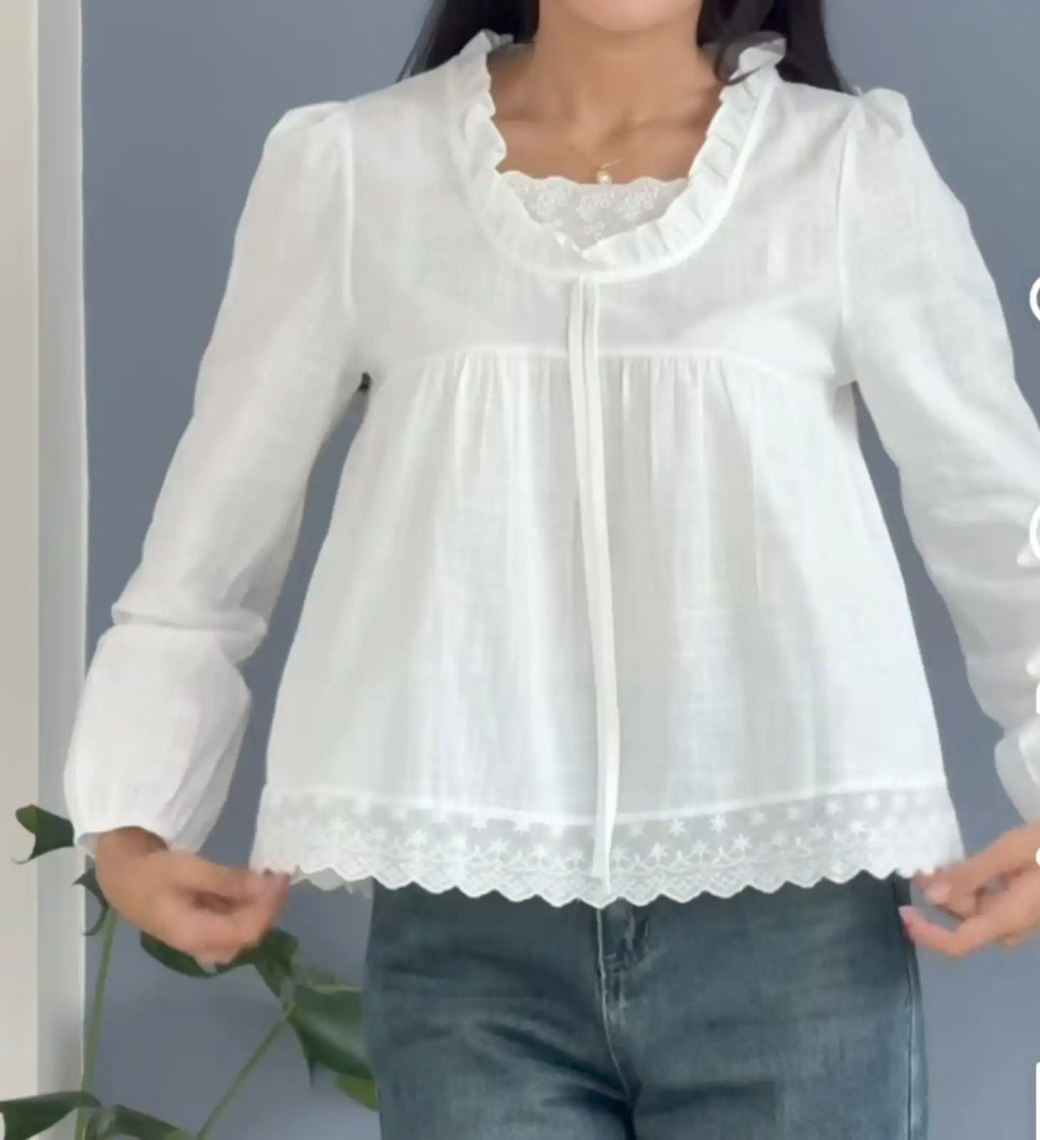 Product image of LACE BABYDOLL TOP