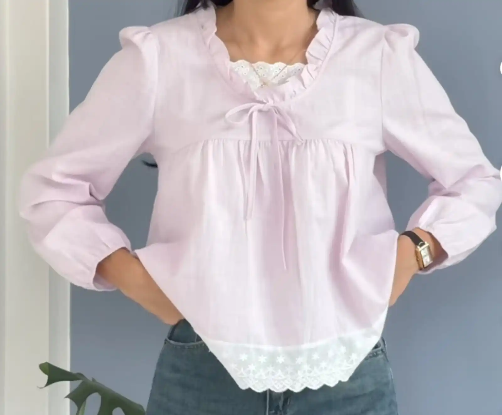 Product image of LACE BABYDOLL TOP