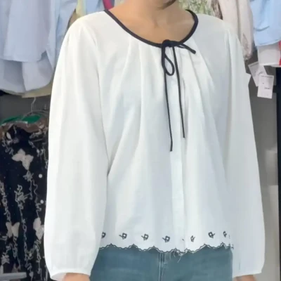 O NECK DRAWSTRING TOP