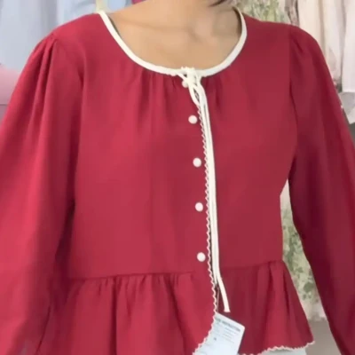 CUTE FLOWY BUTTONED TOP