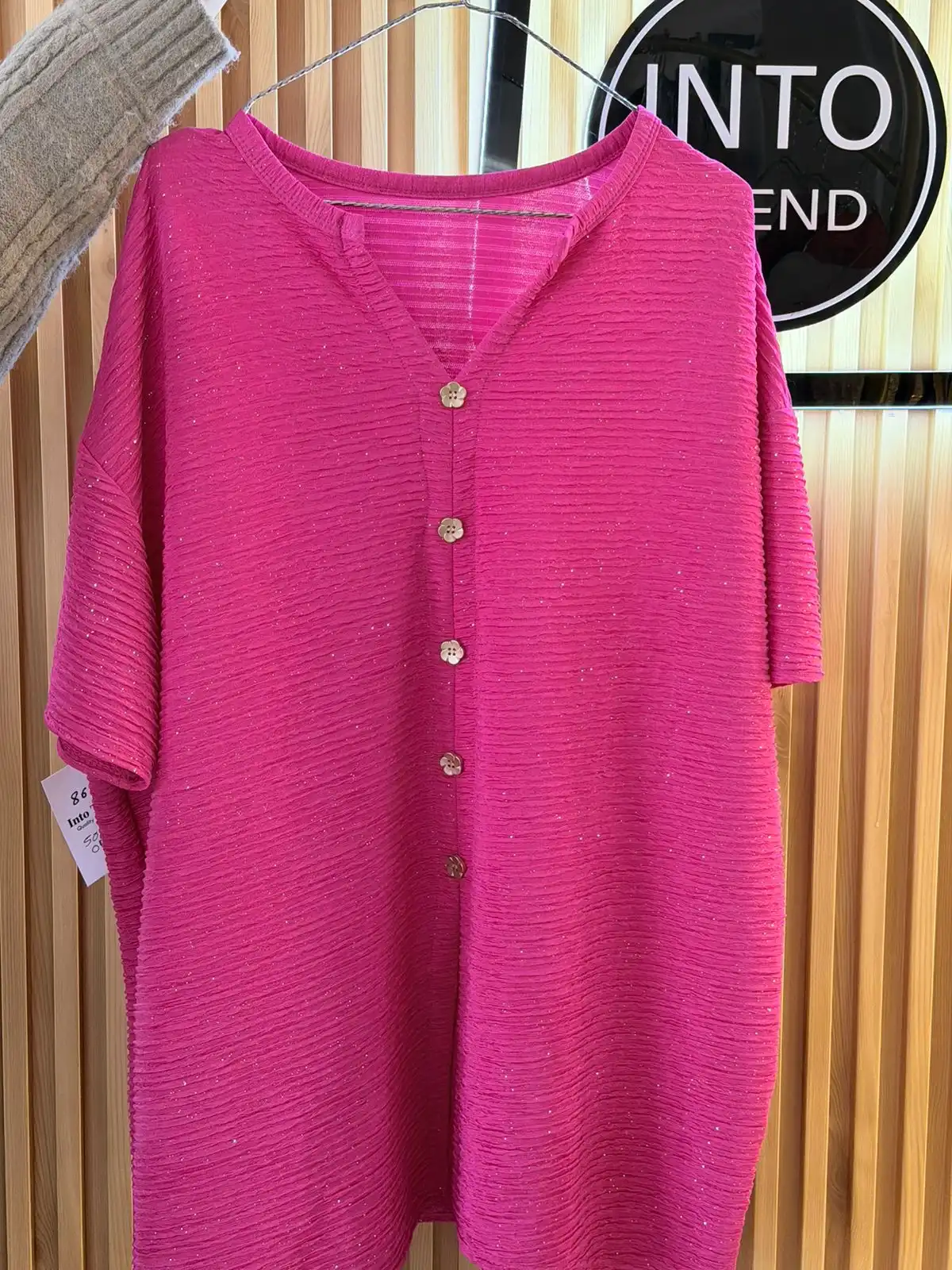 Product image of OVERSIZED SHINNY FABRIC TOP