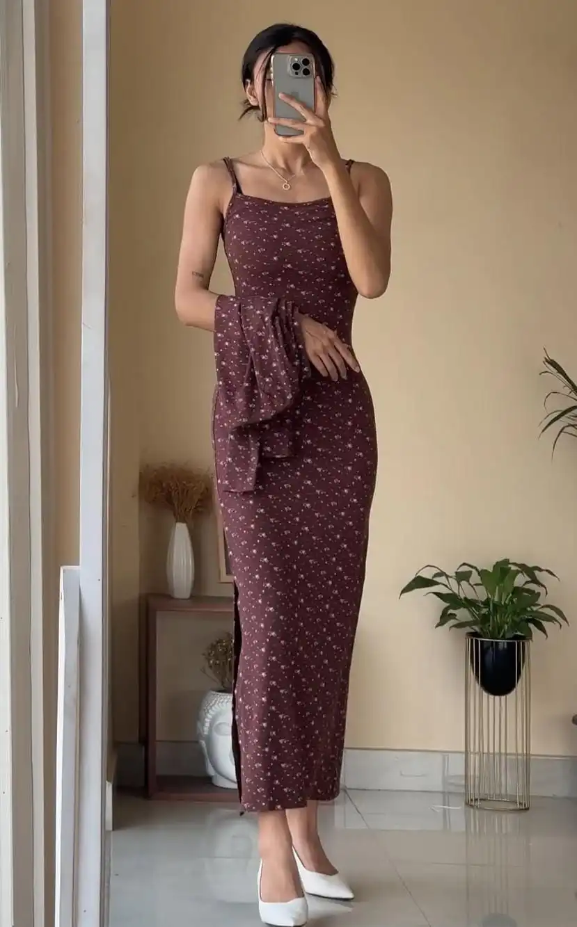Product image of LONG BODYCON DRESS WITH OUTER