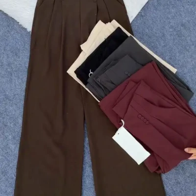 SIDE ZIPPER PLAZO  FORMAL PANT