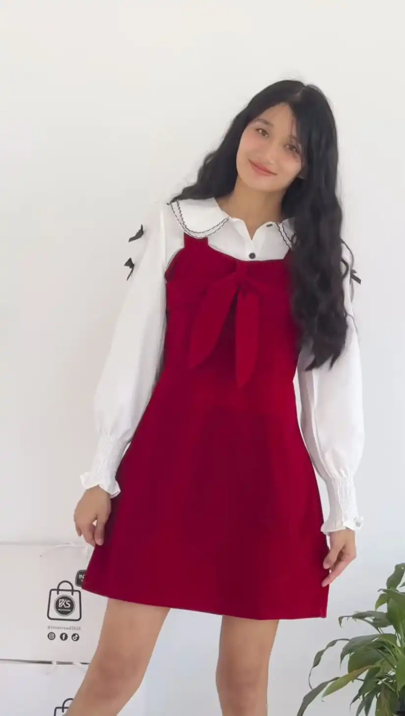 Product image of KOREAN VELVET DRESS WITH SHIRT