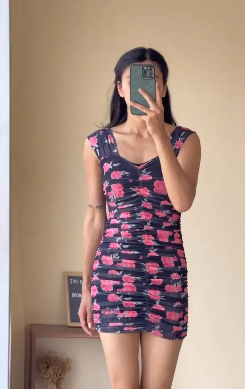 Product image of RUCHED FLORAL MESH BOYDCON