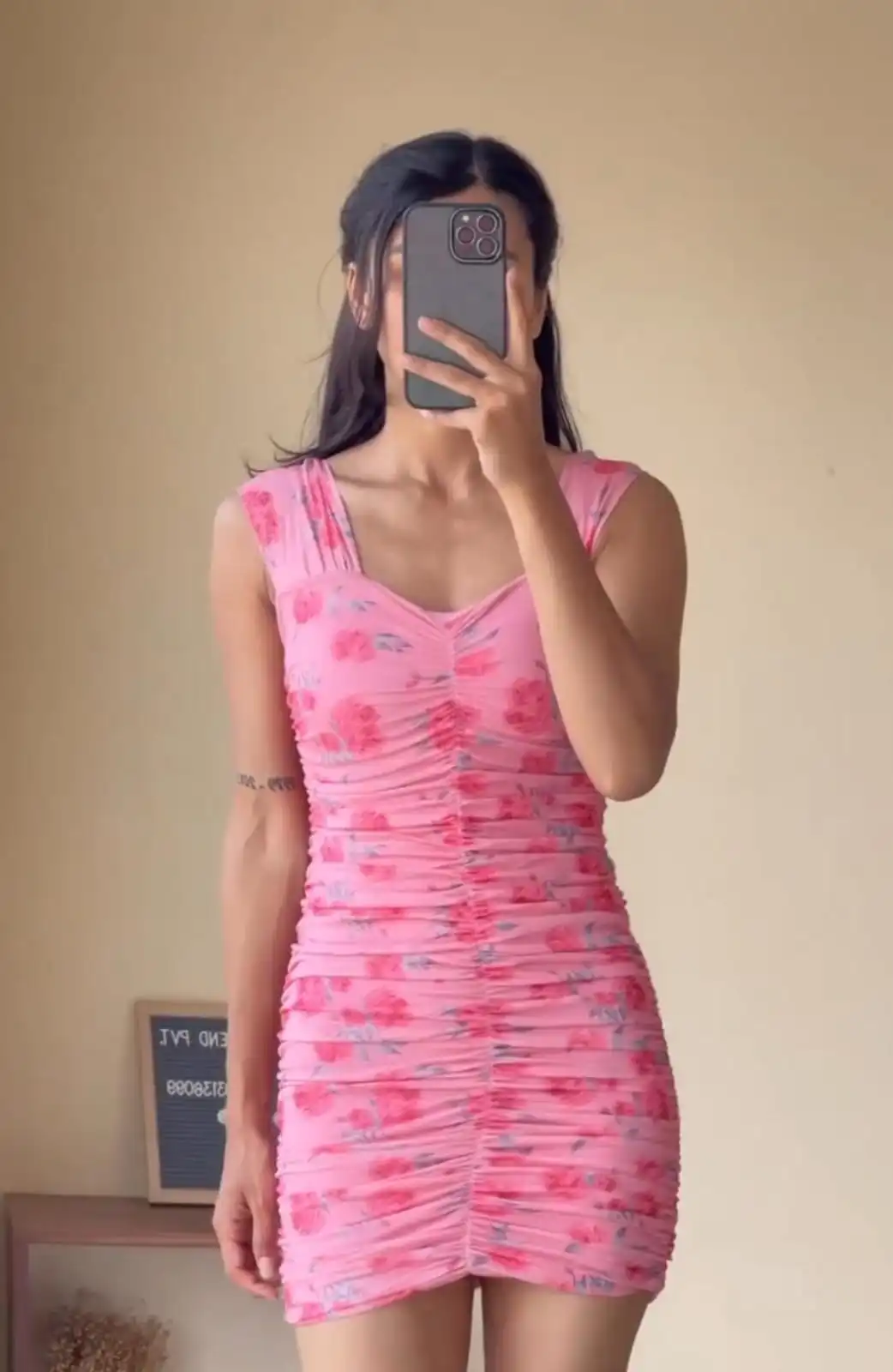 Product image of RUCHED FLORAL MESH BOYDCON
