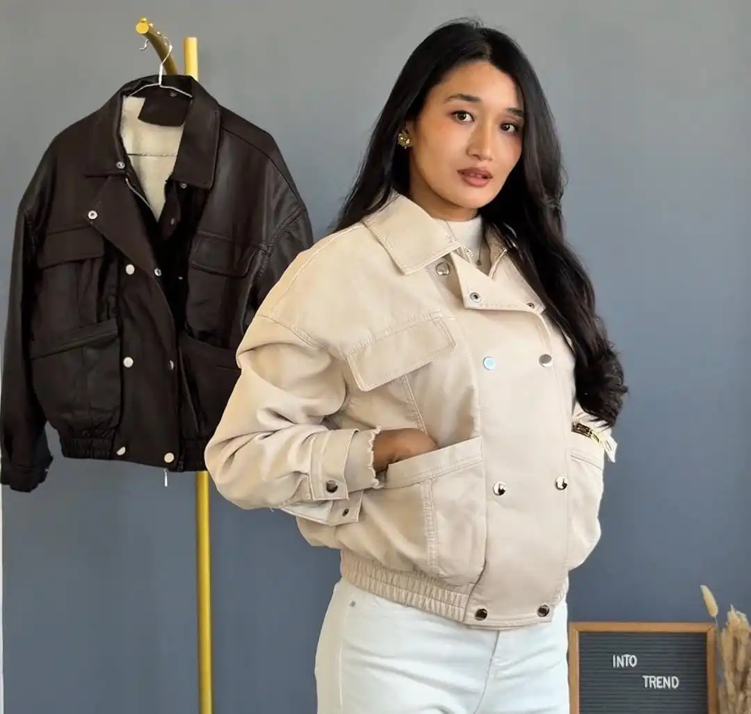Product image of LEATHER  FUR REMOVABALE JACKET