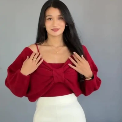 BOW SHRUG SET
