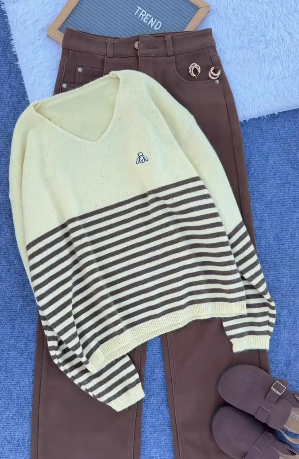 Product image of SHEEPEM VNECK STRIPE
