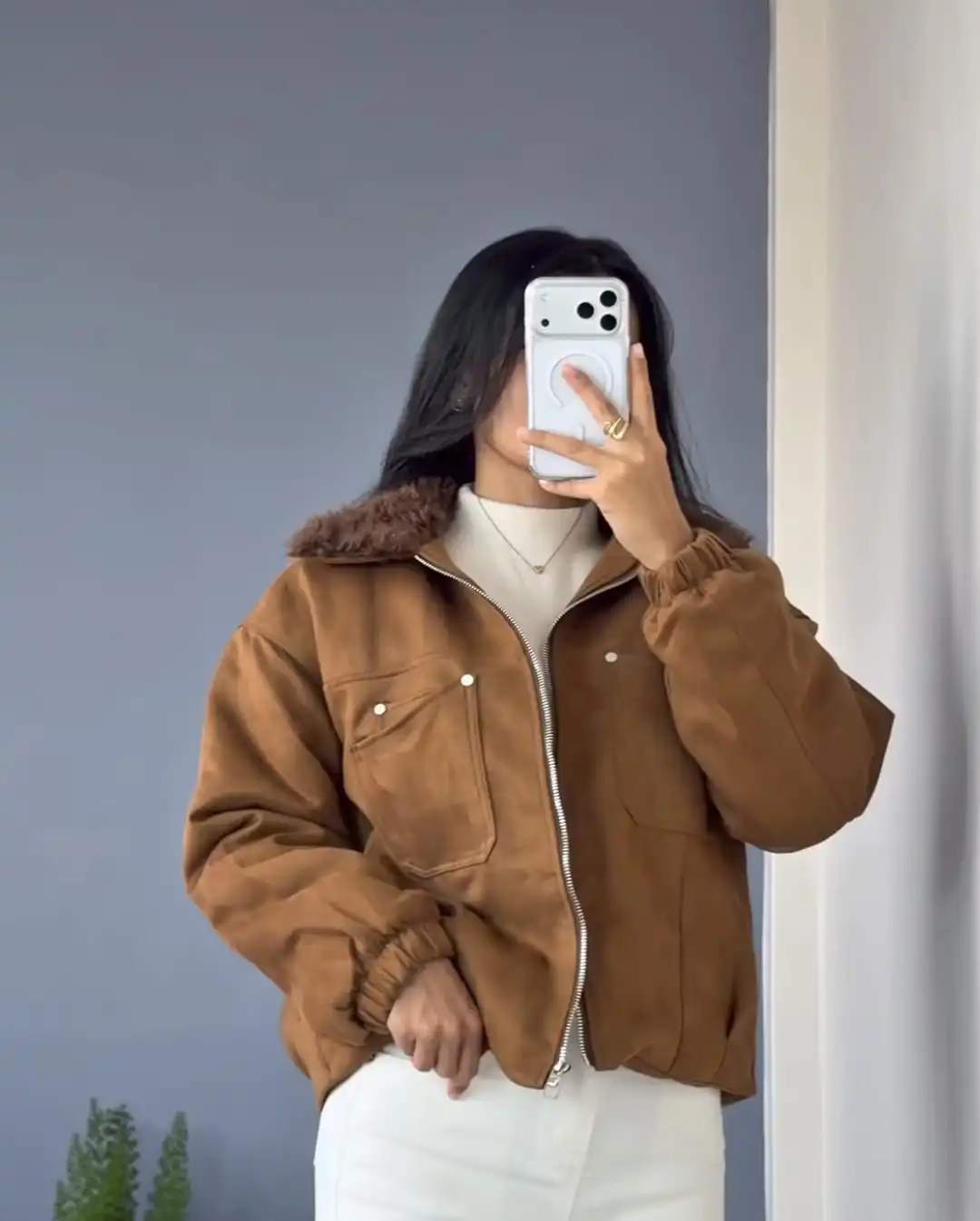 Product image of ATTACHED BROWN FUR SUEUD JACKET