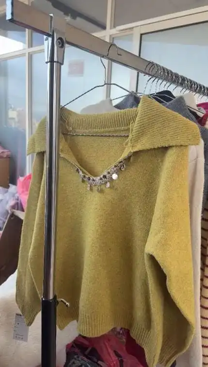 Product image of V NECK SHELL DESIGN SWEATER