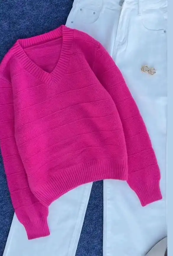 Product image of VNECK PINK SWEATER