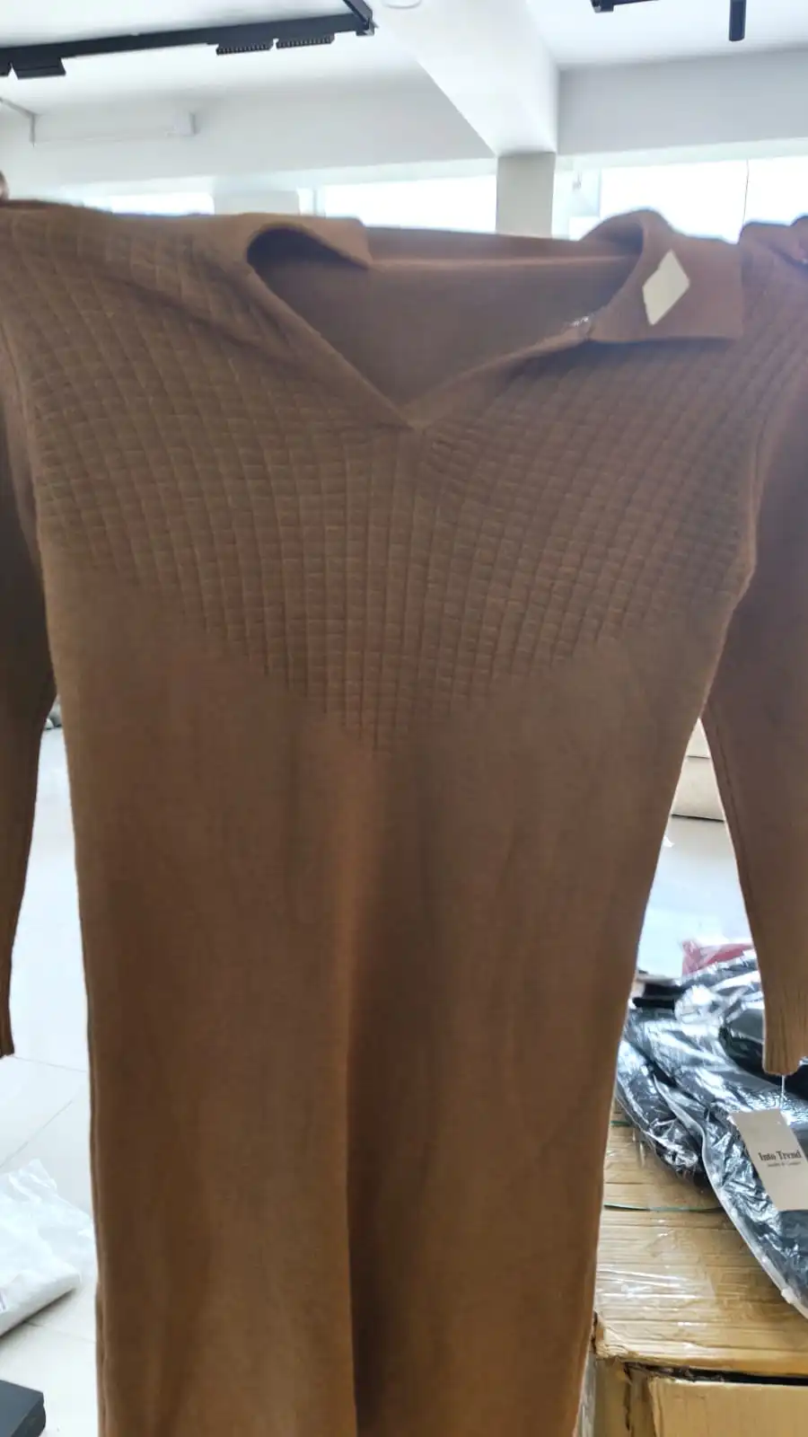 Product image of COLLAR WOOLEN LONG DRESS