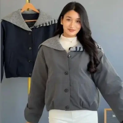 KOREAN KNITTED SCARF JACKET