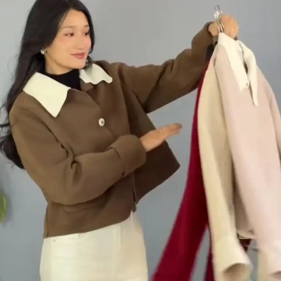 DUAL COLOUR WOOLEN BLENG CARDIG...