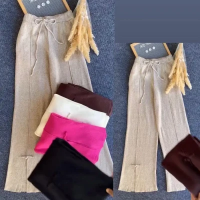 SLIT WOOLEN LONG PLAZO