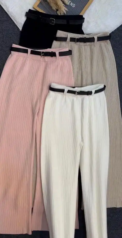 Product image of WOOLEN BELT PLAZO PANT