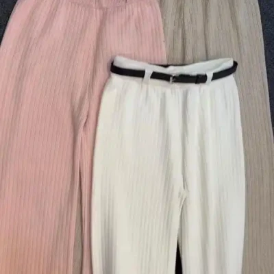 WOOLEN BELT PLAZO PANT