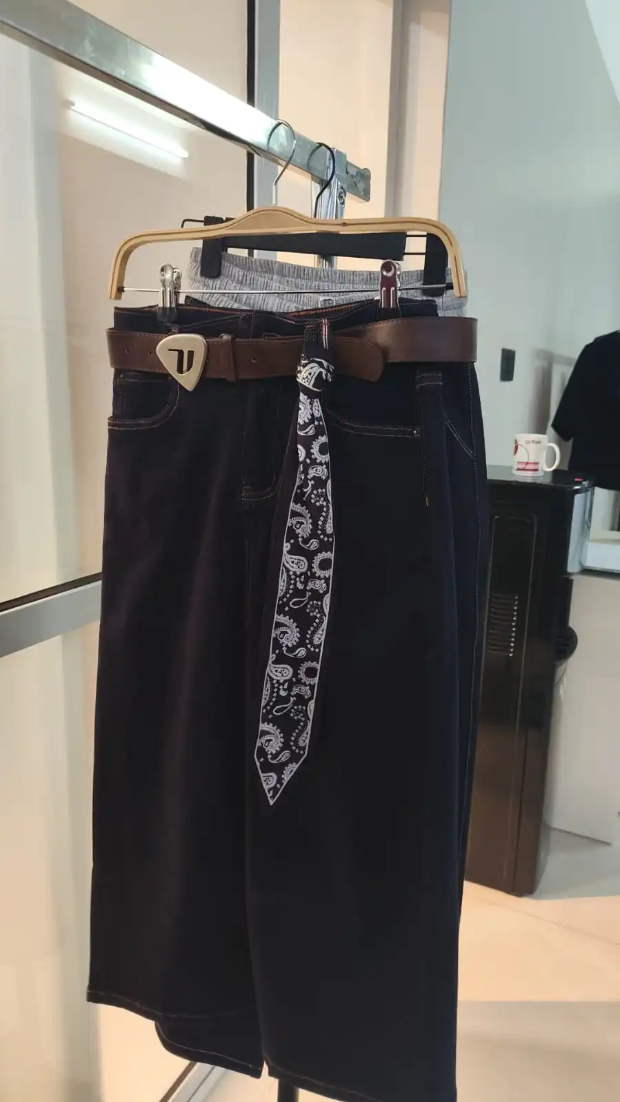 Product image of DENIM SKIRT WITH BELT AND SCARF