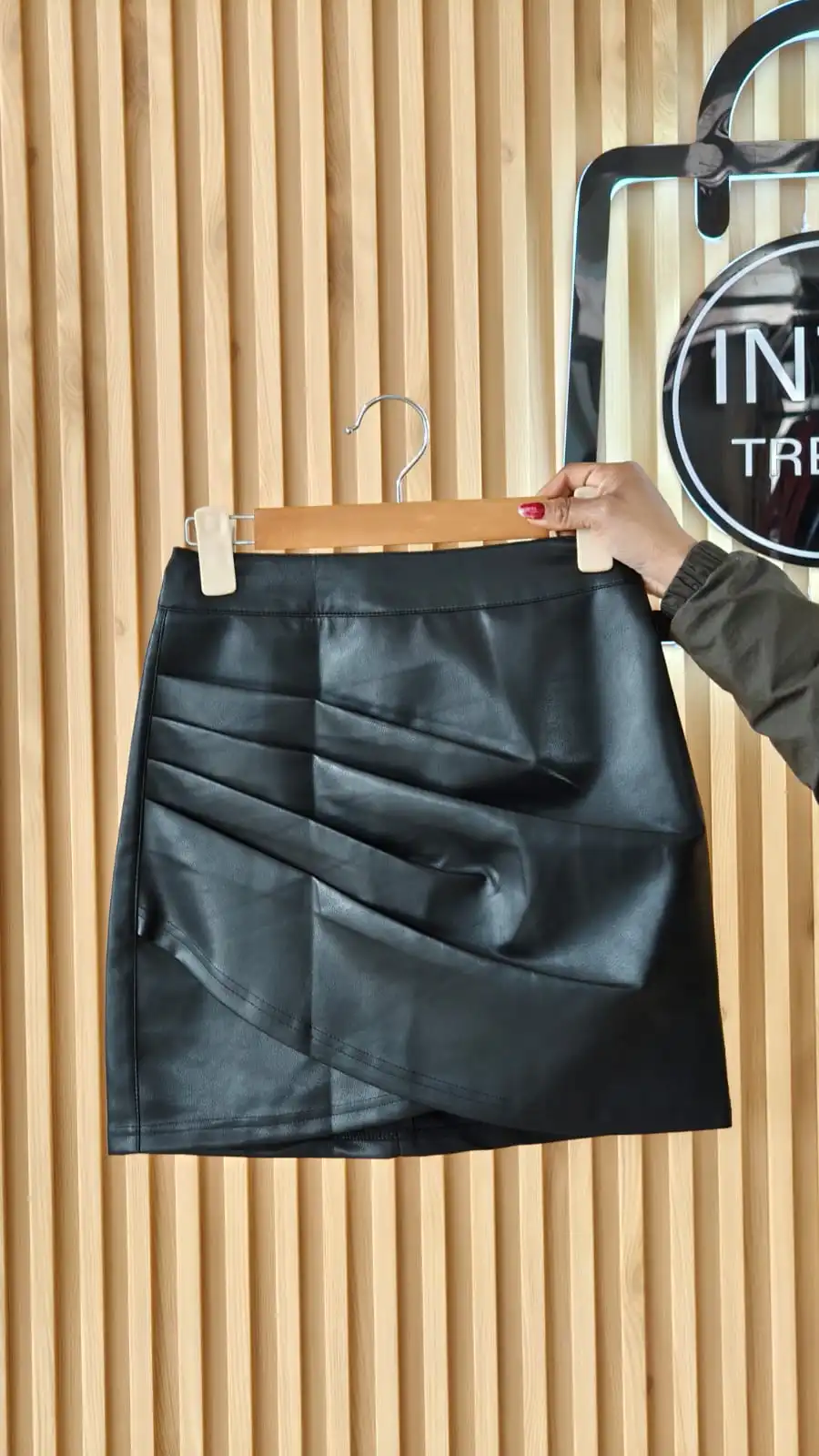 Product image of SRUNCHED LEATHER SKIRT