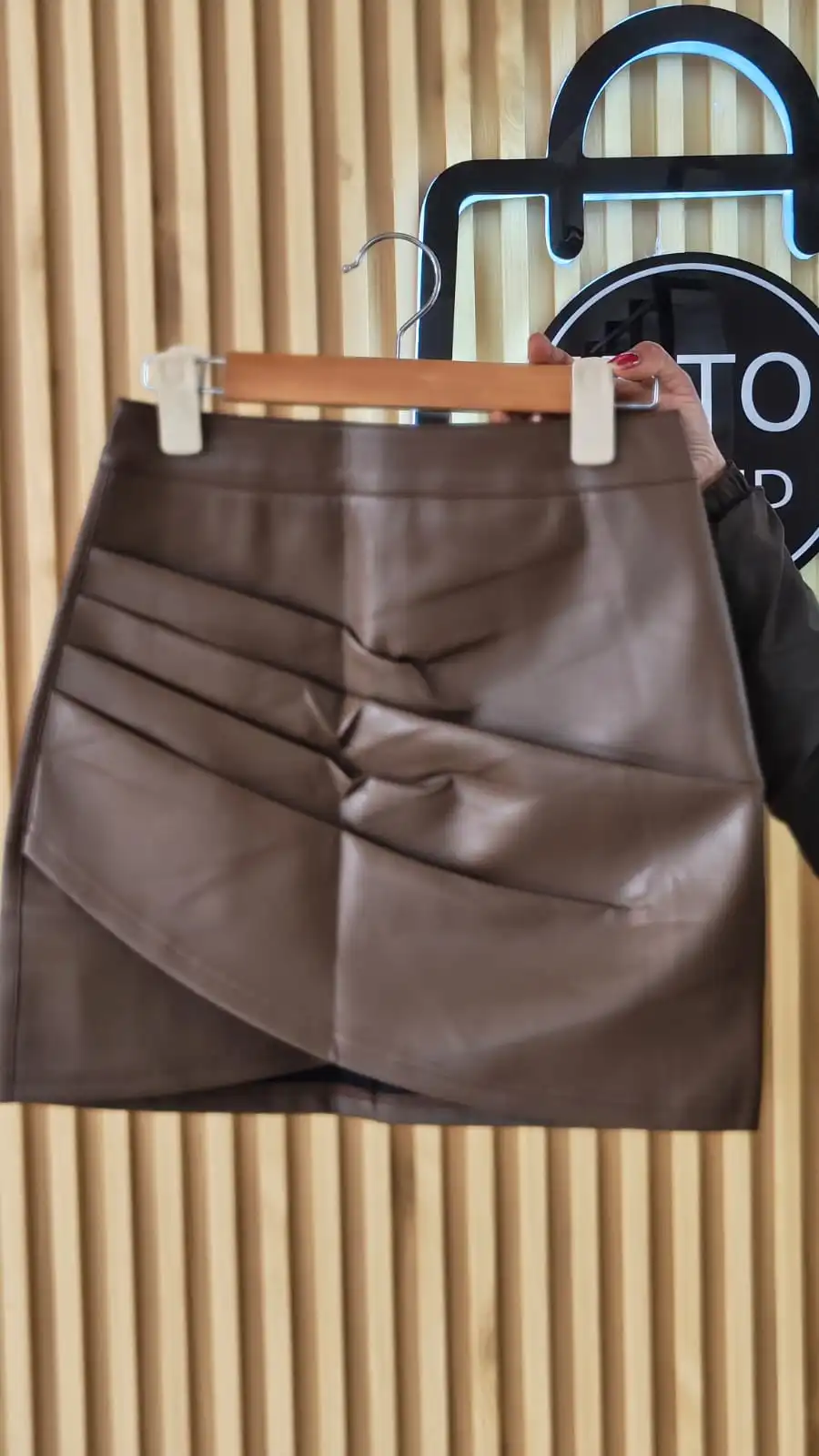 Product image of SRUNCHED LEATHER SKIRT