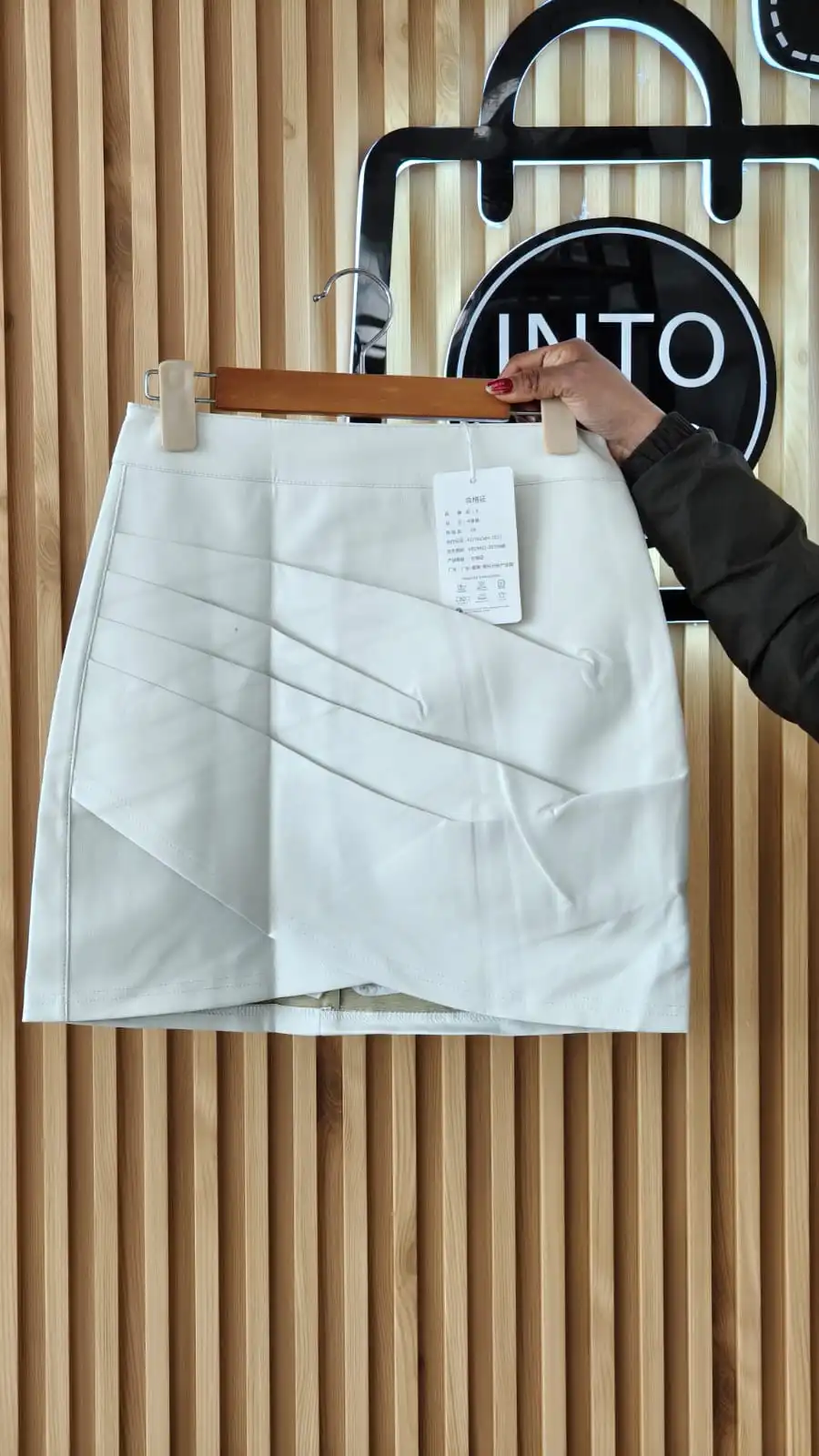 Product image of SRUNCHED LEATHER SKIRT